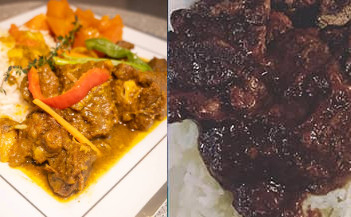 jamaican bbq short ribs & curry goat